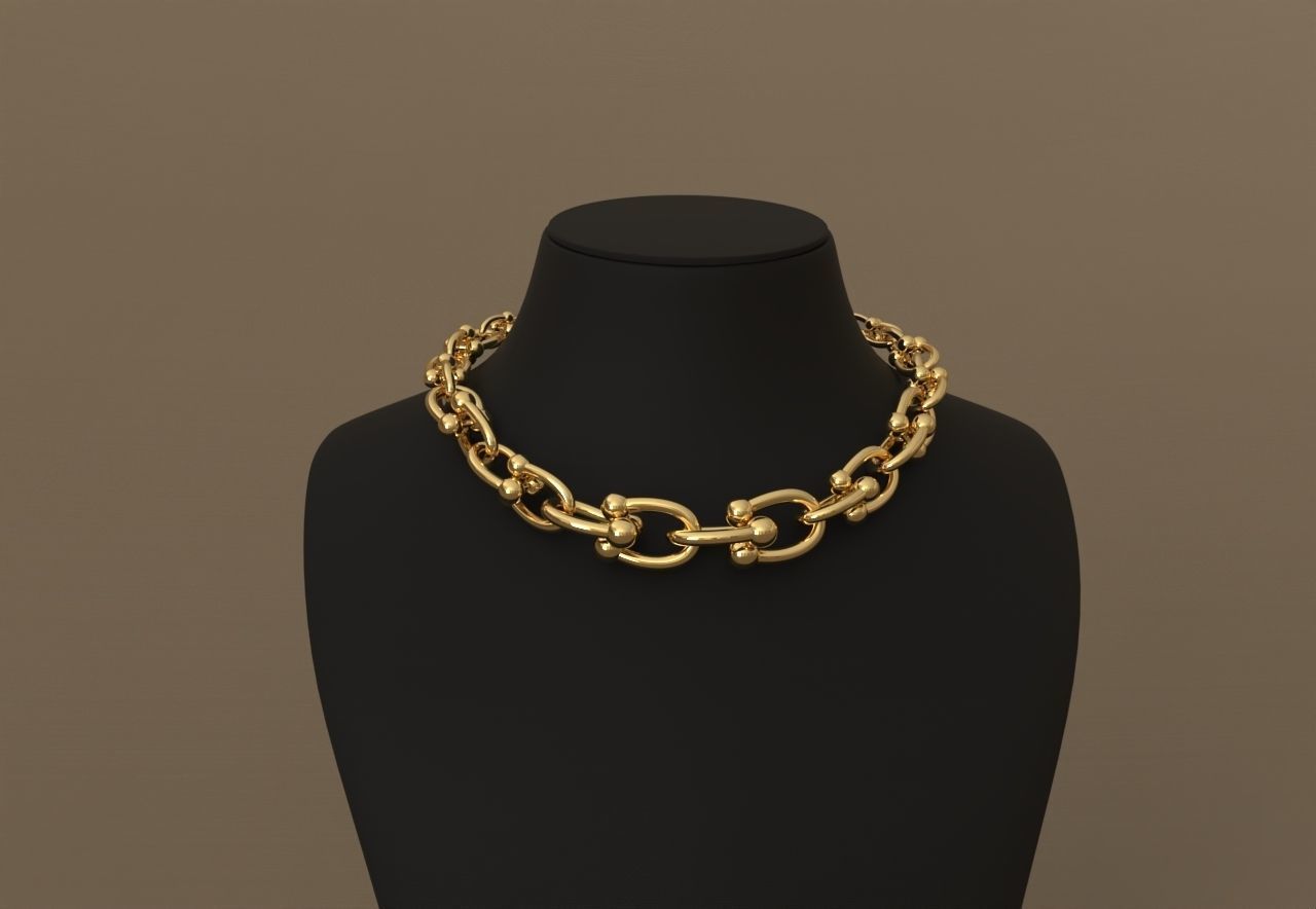 Graduated Oval 1 Tiffany Necklace and bracelet 3D print model_1