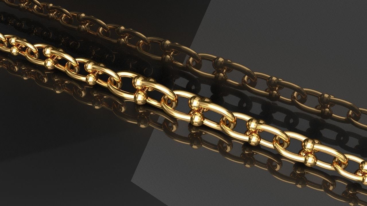 Graduated Oval 1 Tiffany Necklace and bracelet 3D print model_4