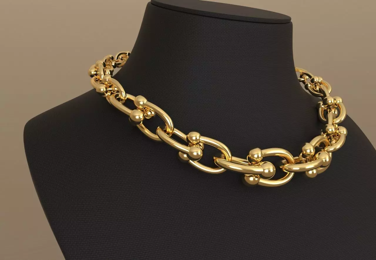 Graduated Oval 1 Tiffany Necklace and bracelet 3D print model_0