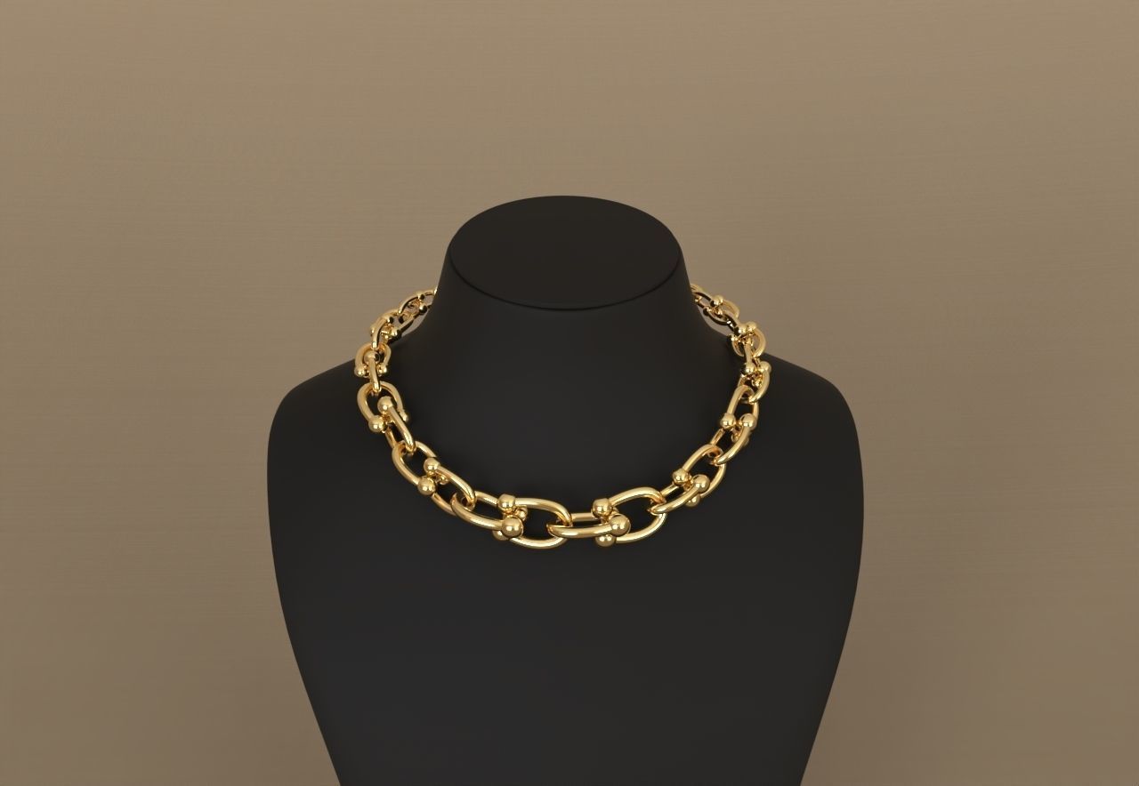 Graduated Oval 1 Tiffany Necklace and bracelet 3D print model_3