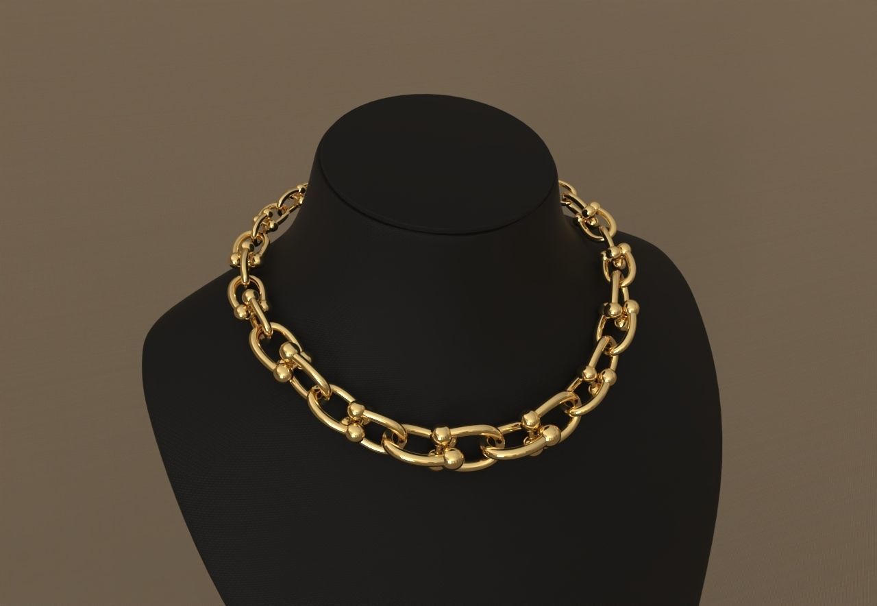 Graduated Oval 1 Tiffany Necklace and bracelet 3D print model_8