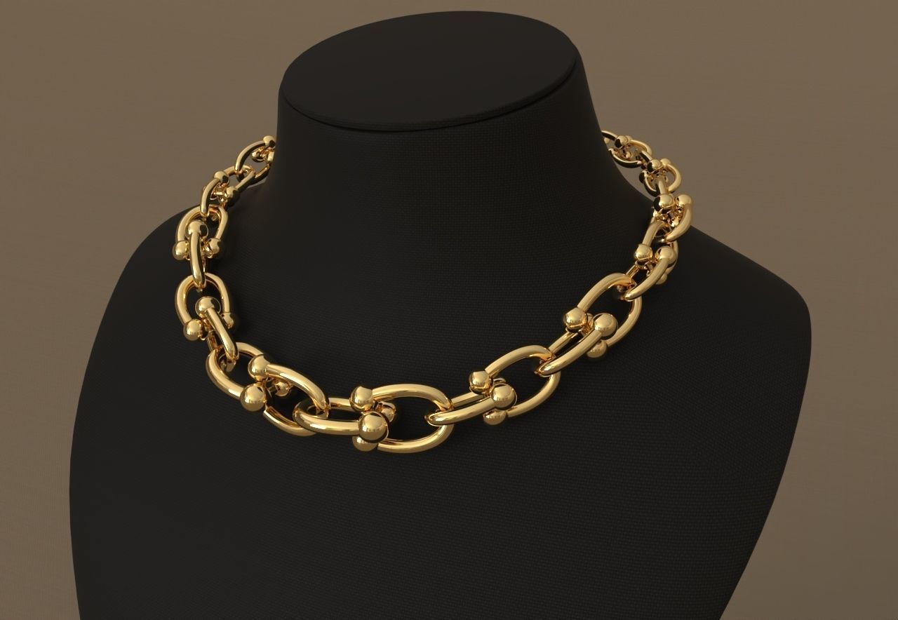 Graduated Oval 1 Tiffany Necklace and bracelet 3D print model_7