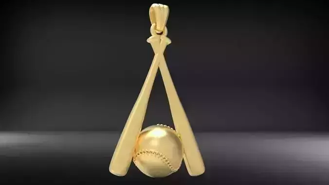 Baseball with bat Pendant Necklace Charm Jewelry