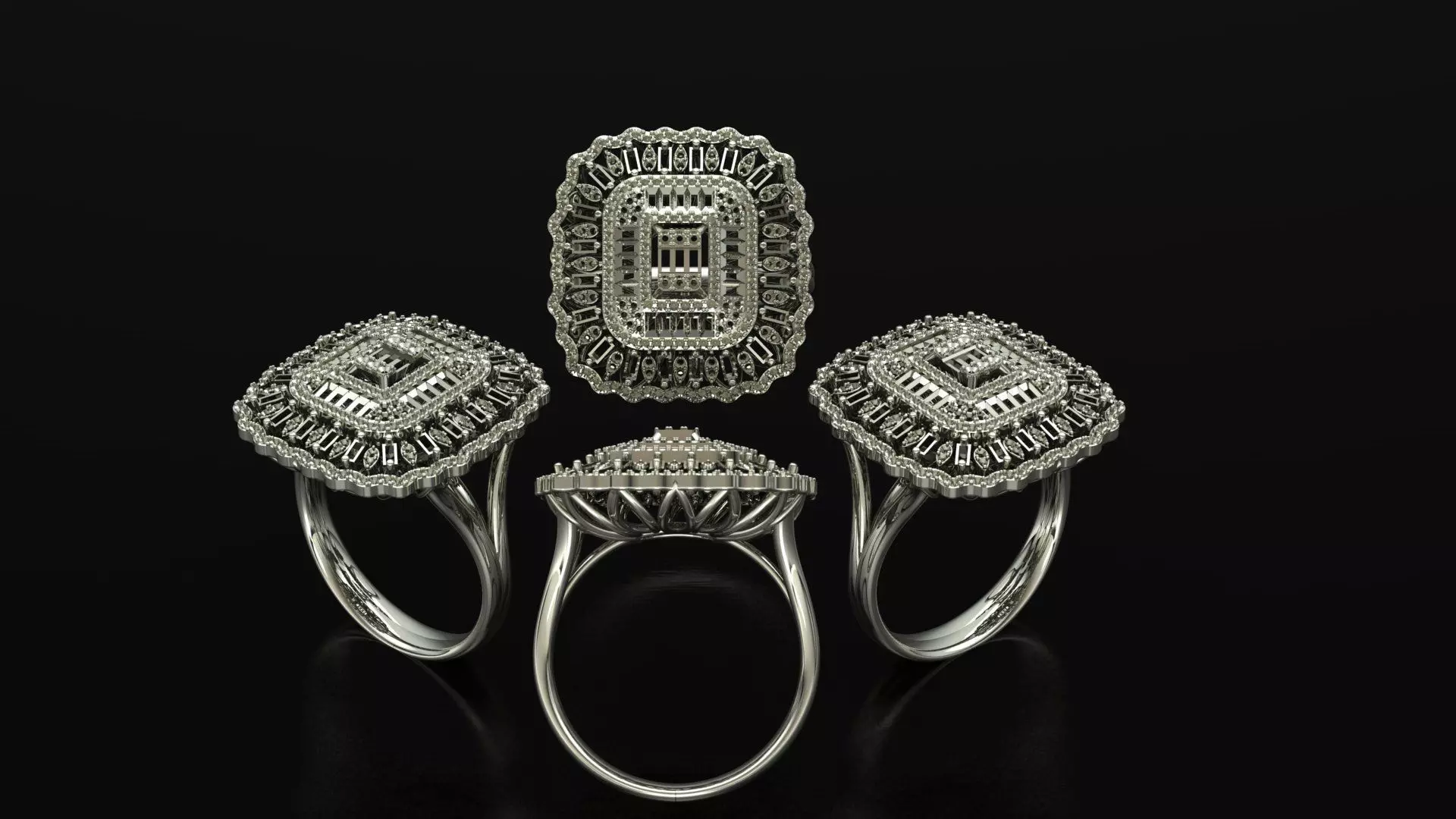 Large Diamond Ring 3D print model_0