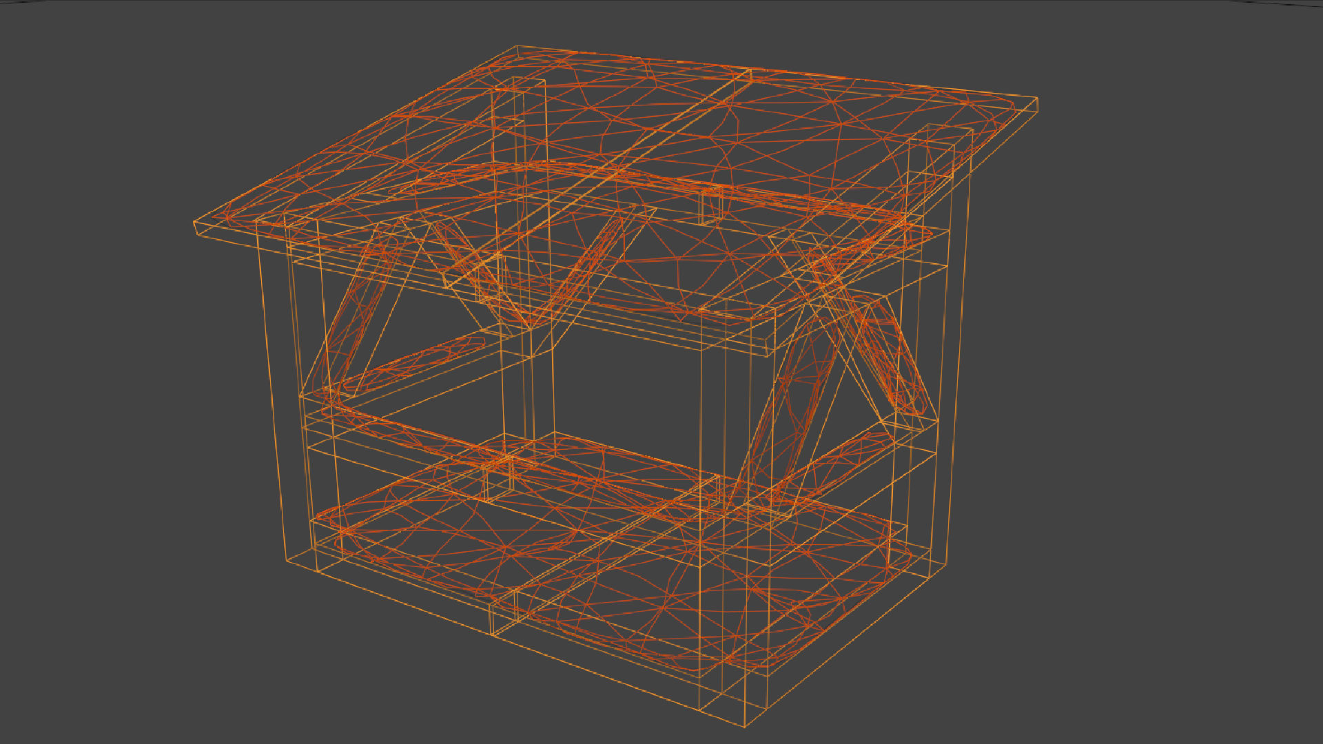 Snow Covered Dark Firewood Storage Low Poly Low-poly 3D model_9