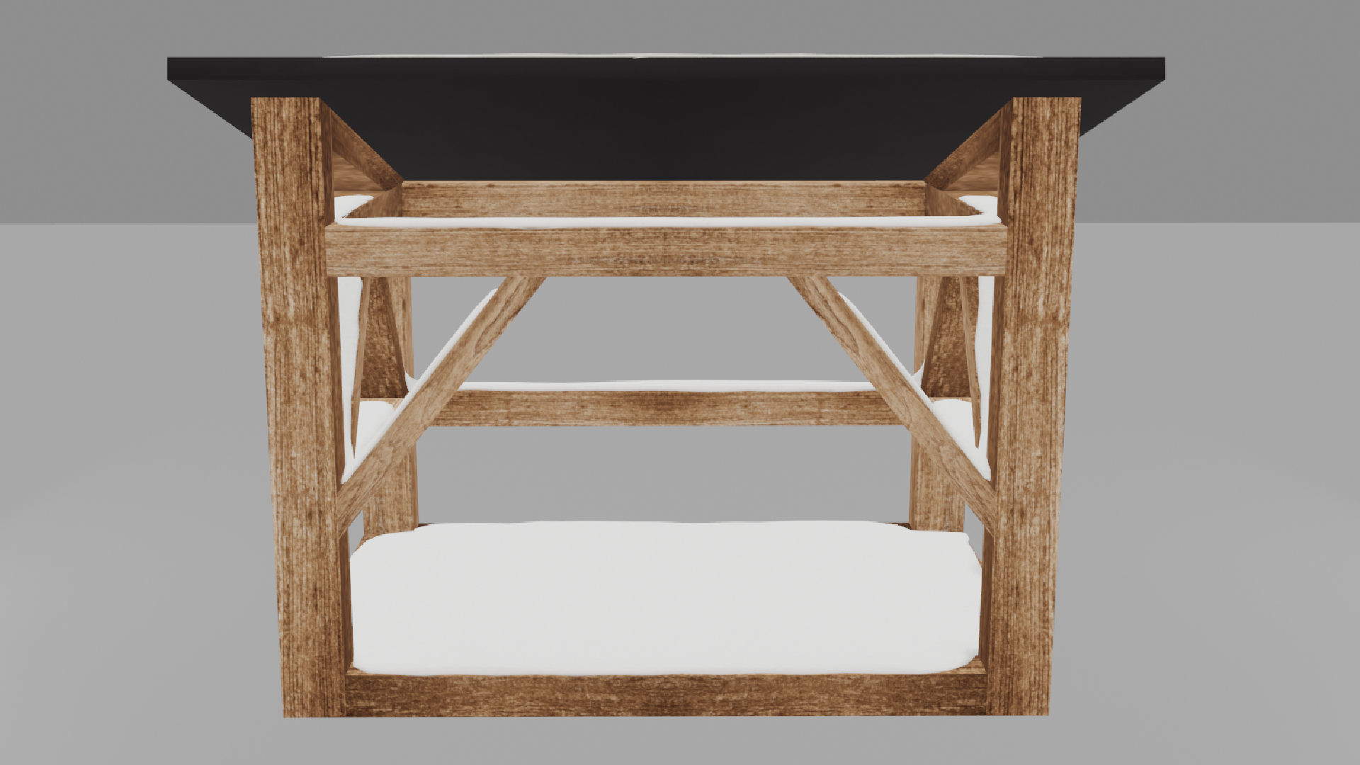 Snow Covered Dark Firewood Storage Low Poly Low-poly 3D model_2