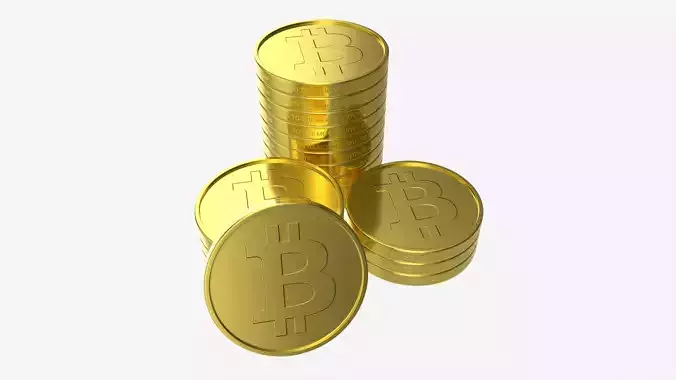 Bitcoin Coin stack 3D model