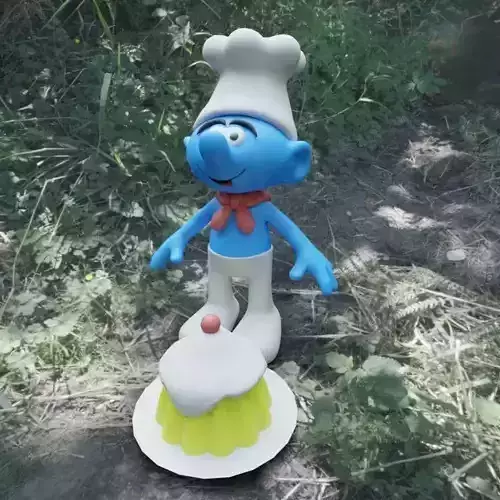 Greedy Smurf Low-poly 3D model