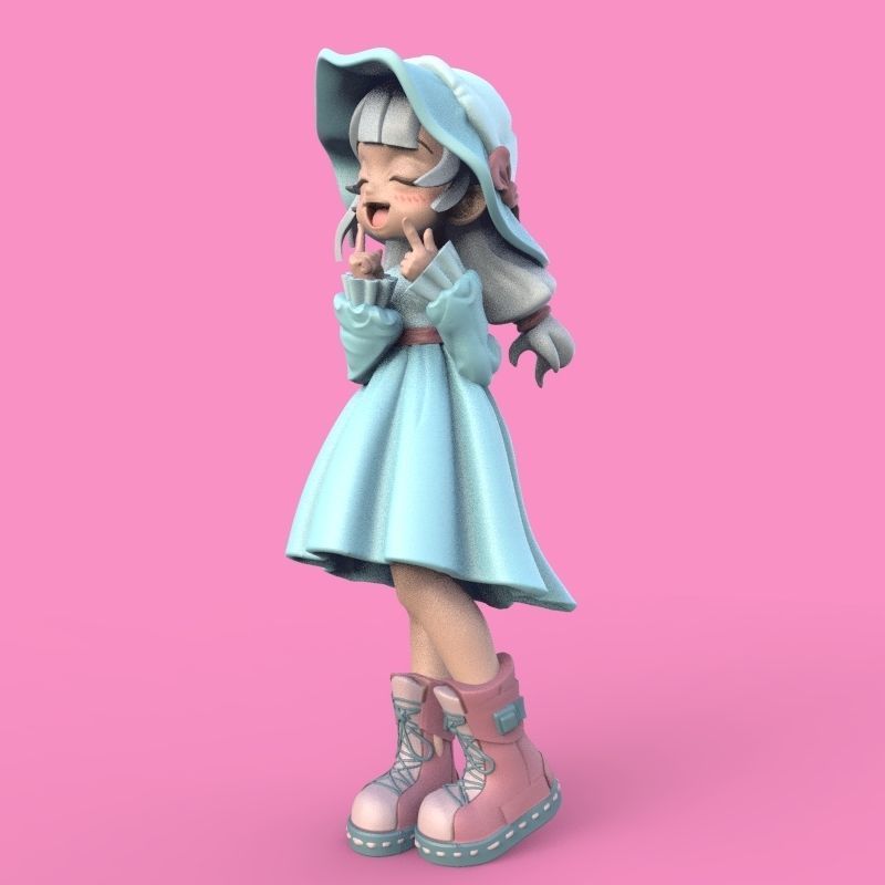 Summer Girl 3D print model_11