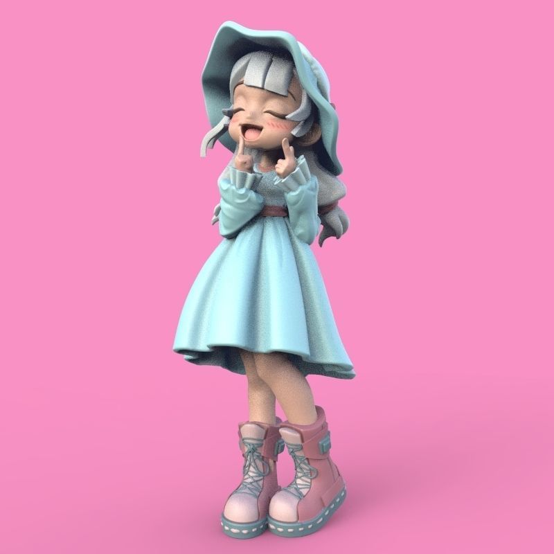 Summer Girl 3D print model_53