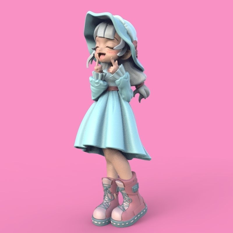 Summer Girl 3D print model_8