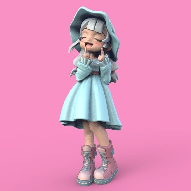 Summer Girl 3D print model_48