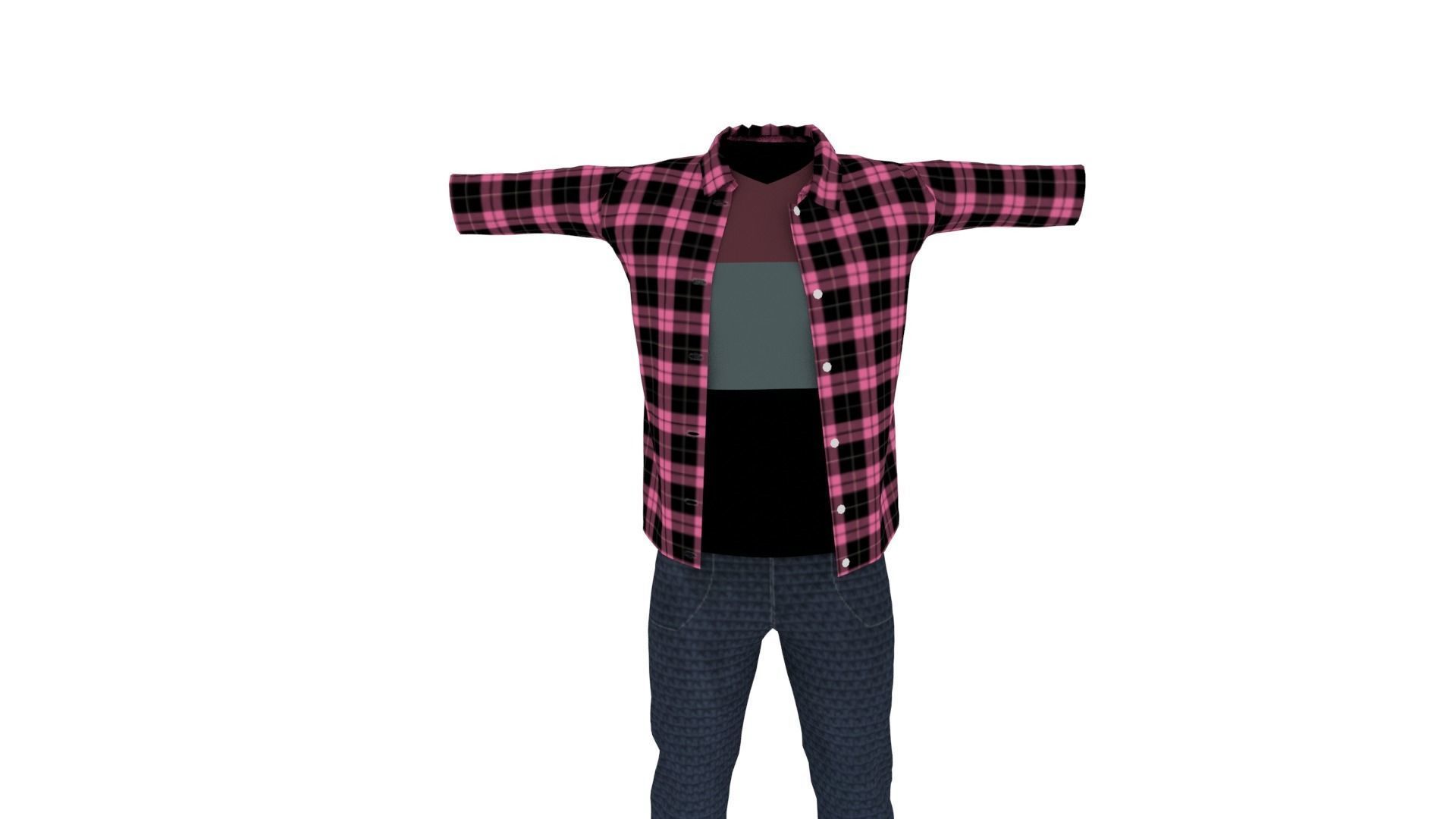 Man Outfit Low-poly 3D model_2