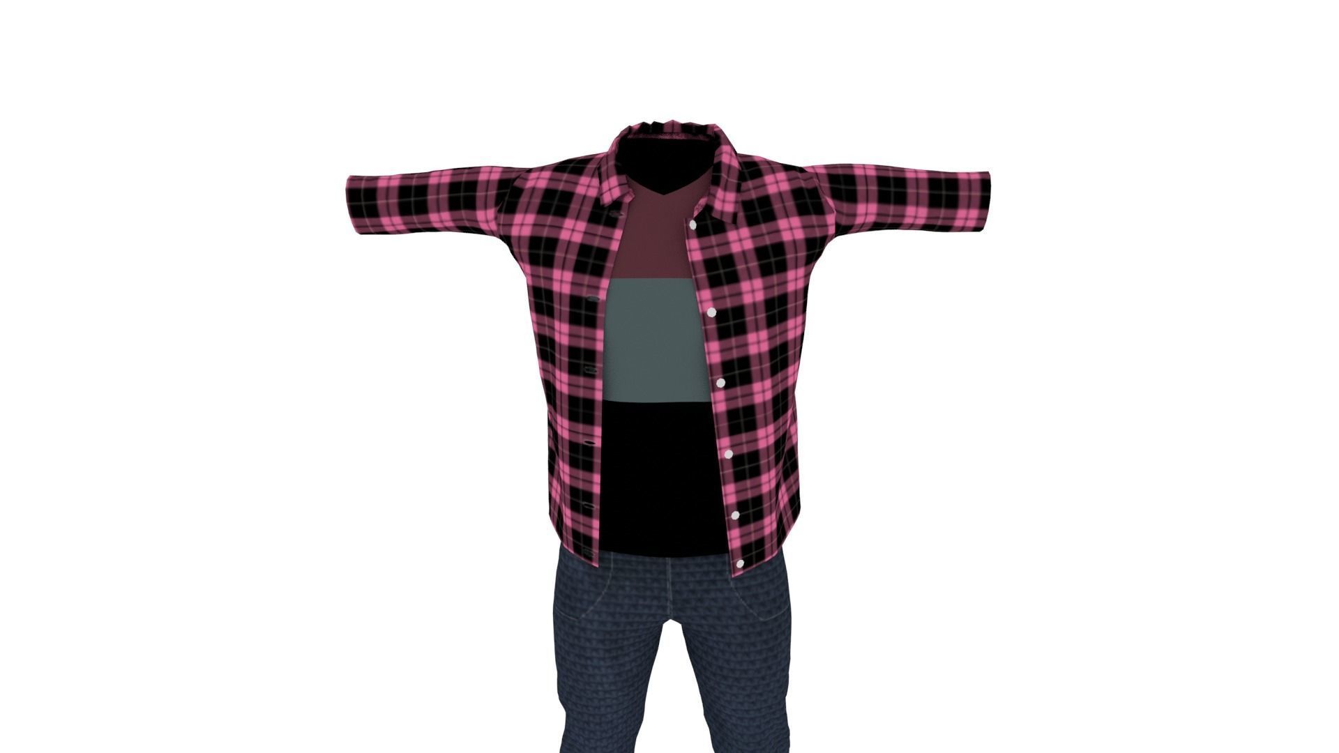 Man Outfit Low-poly 3D model_5