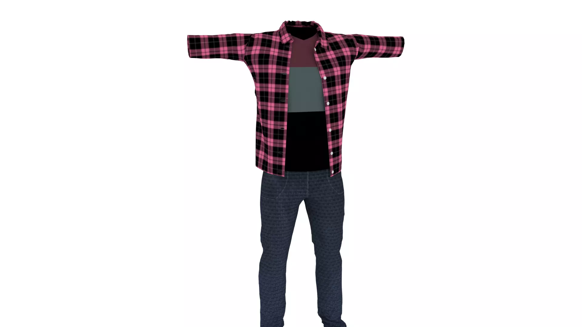 Man Outfit Low-poly 3D model_0