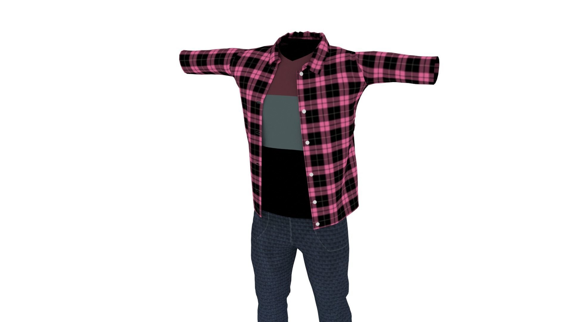 Man Outfit Low-poly 3D model_1
