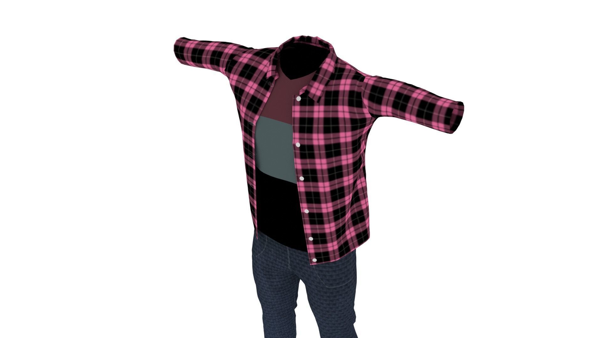 Man Outfit Low-poly 3D model_3