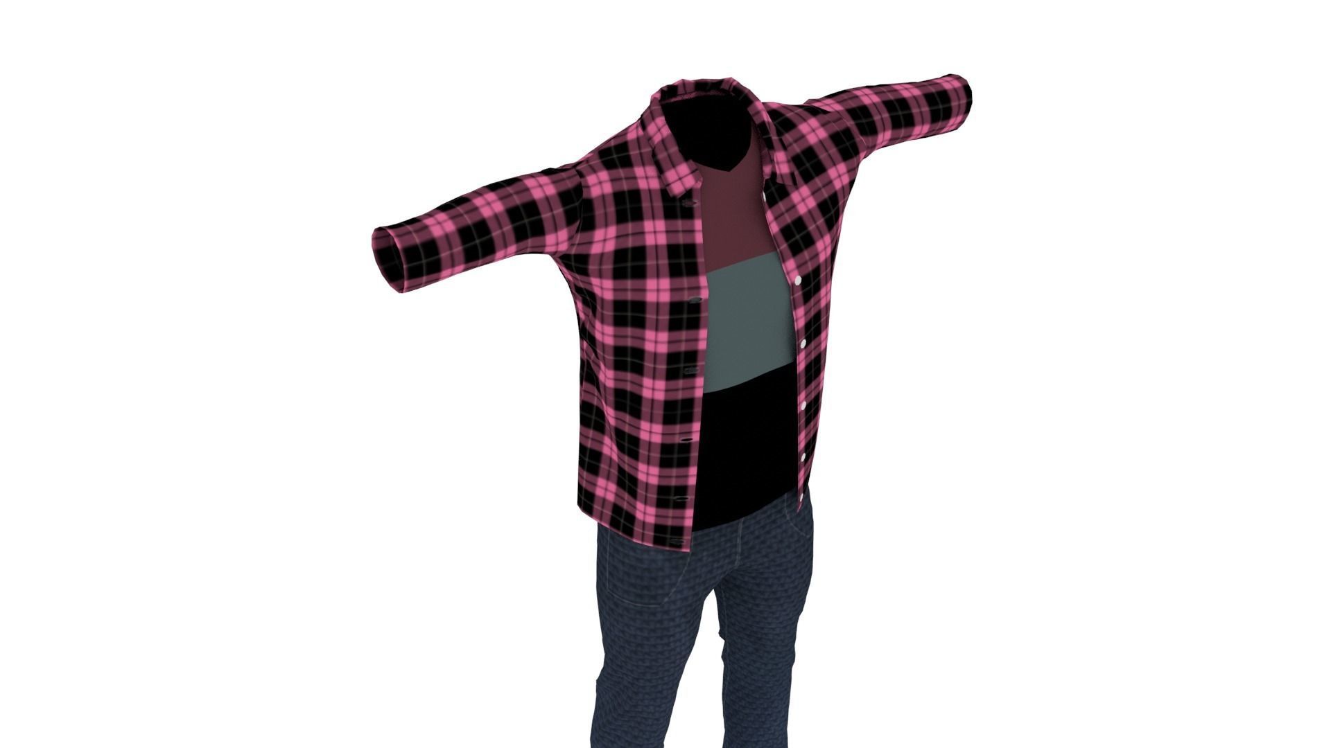 Man Outfit Low-poly 3D model_4