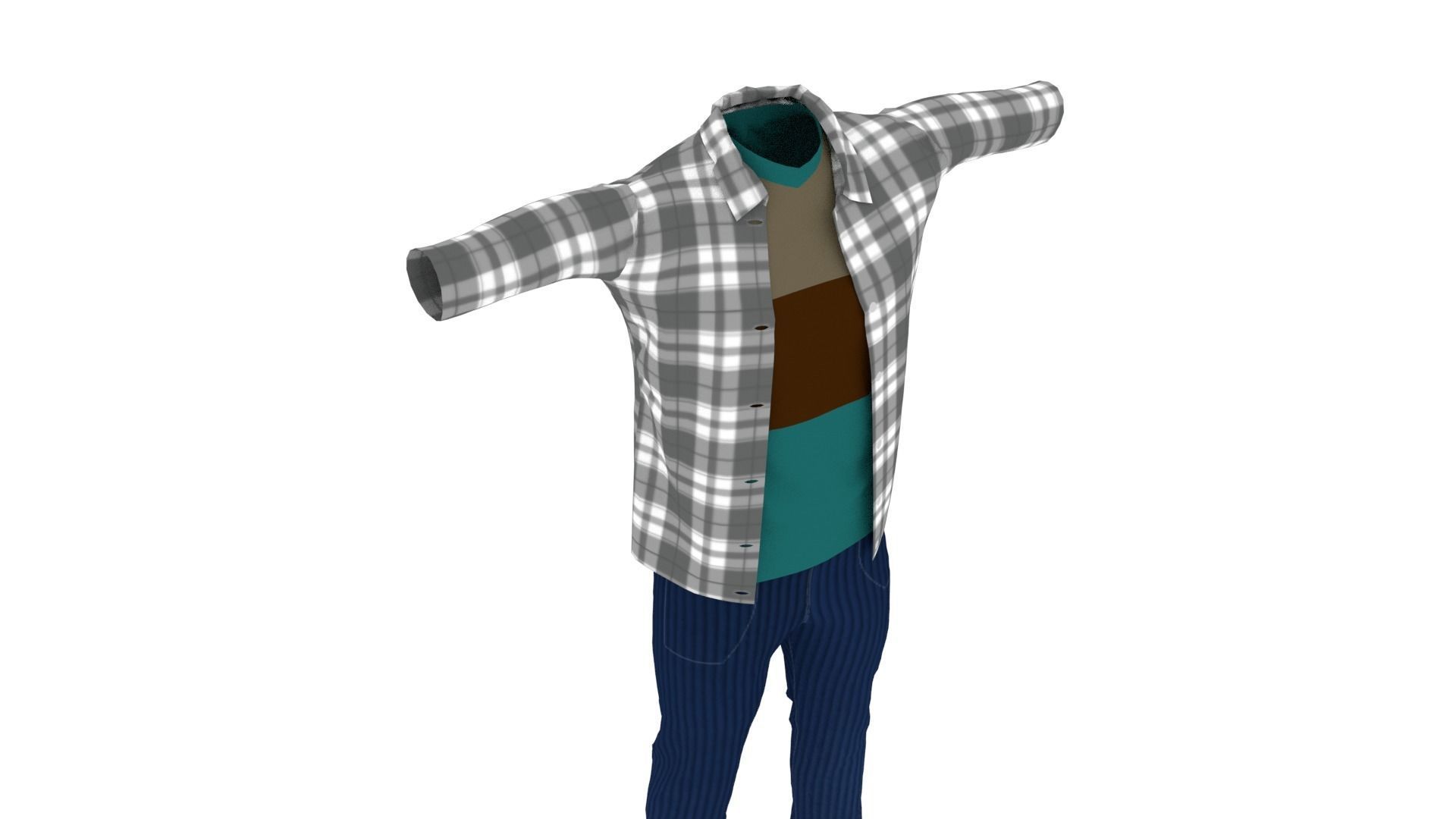 Man Outfit Low-poly 3D model_4