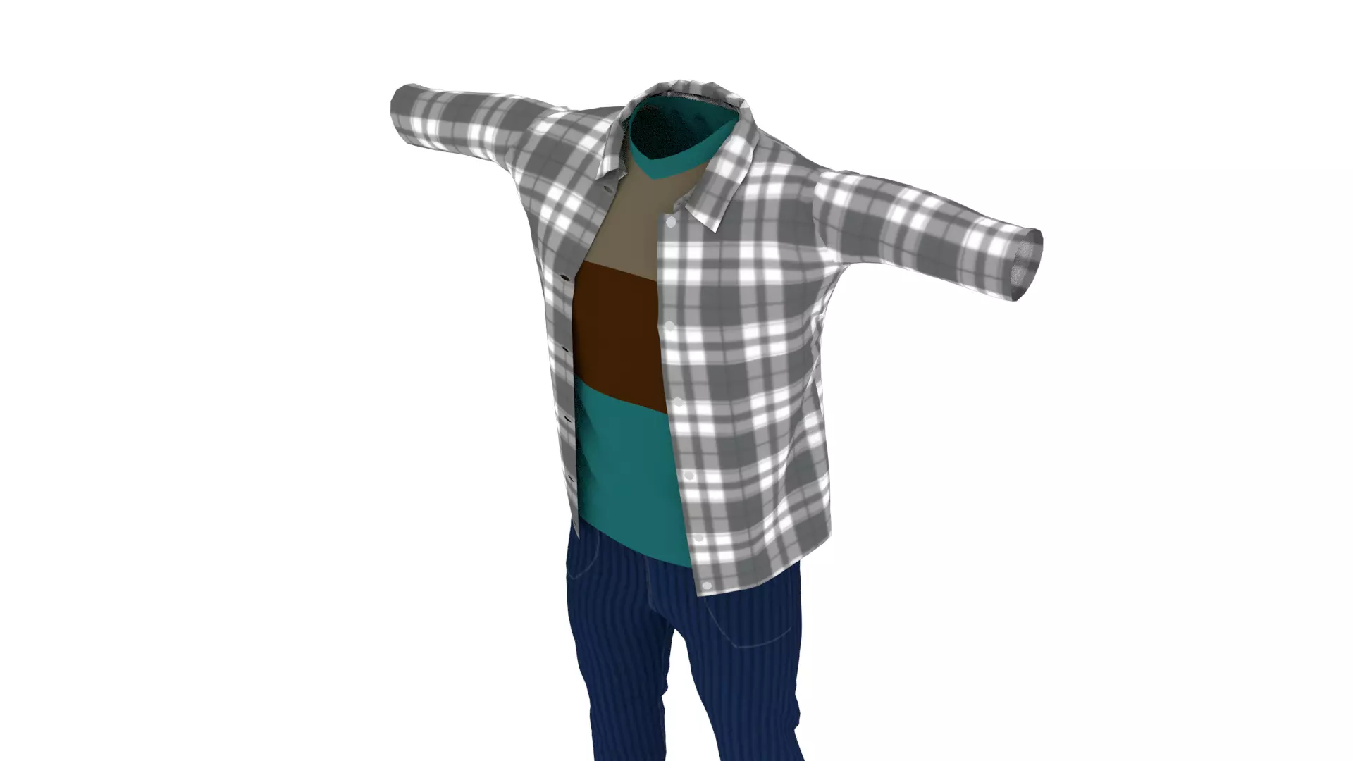 Man Outfit Low-poly 3D model_0