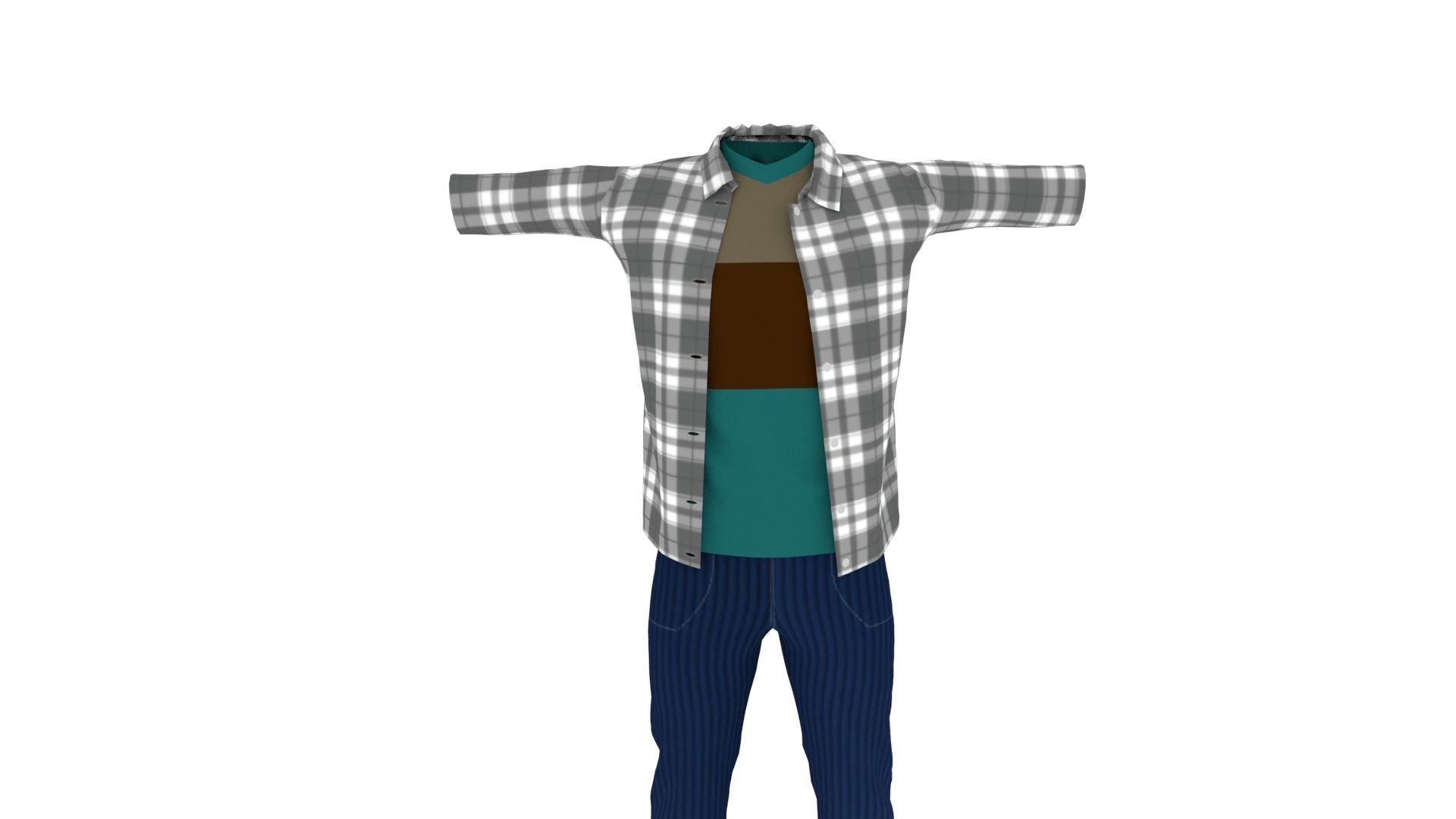 Man Outfit Low-poly 3D model_3