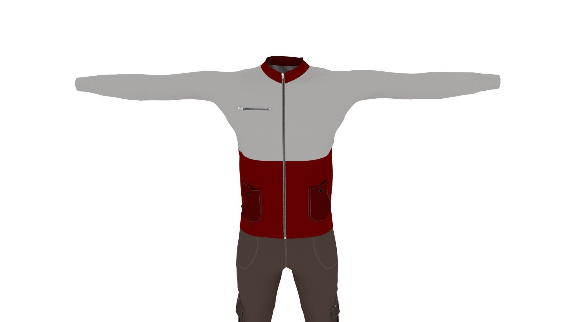 Man Outfit Low-poly 3D model_5