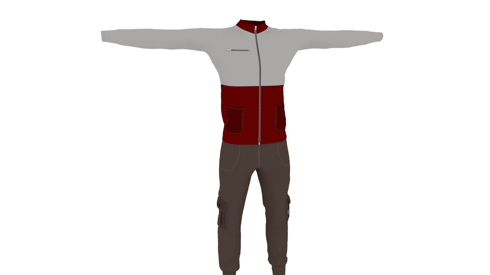 Man Outfit Low-poly 3D model_1