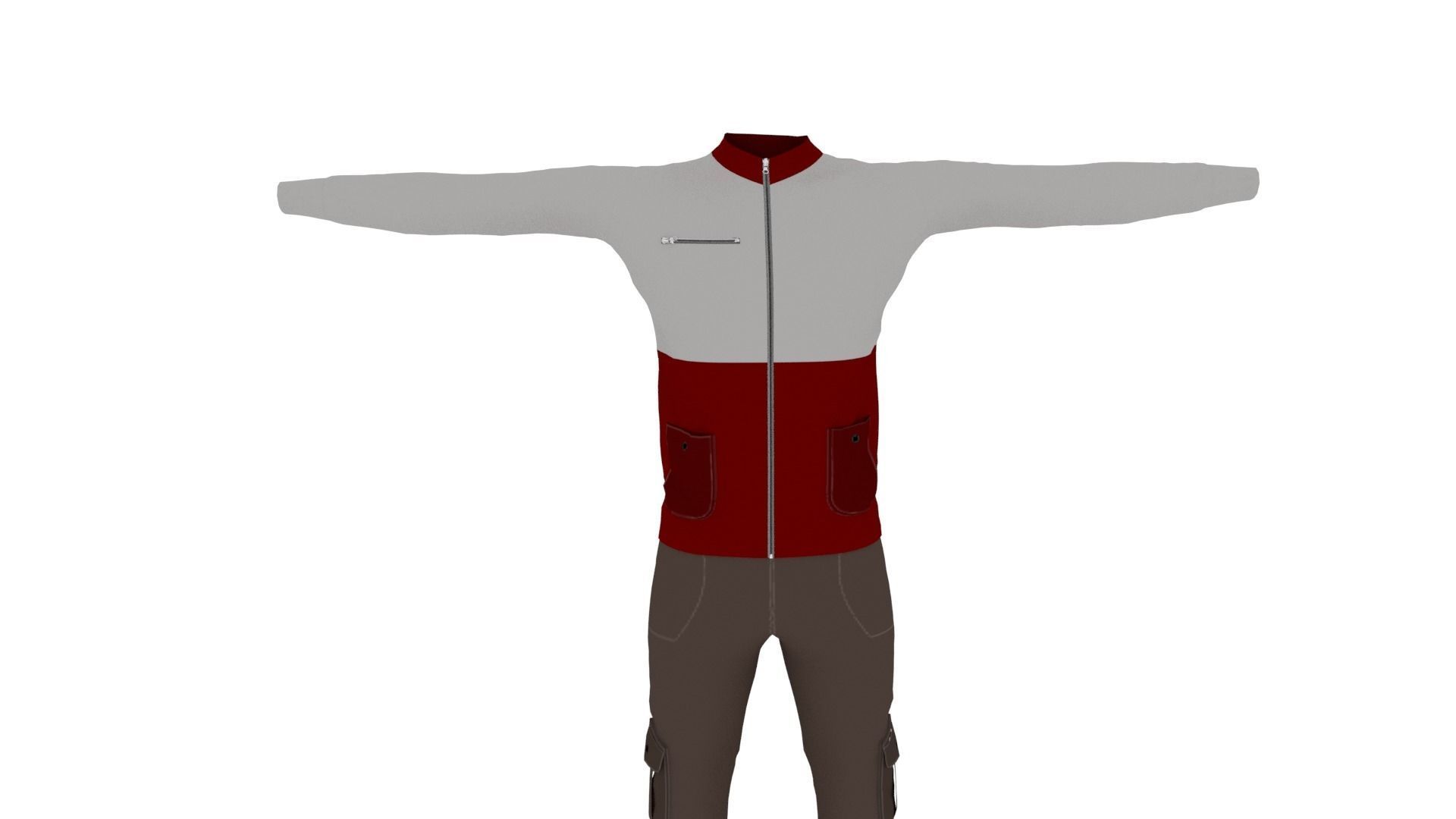 Man Outfit Low-poly 3D model_2