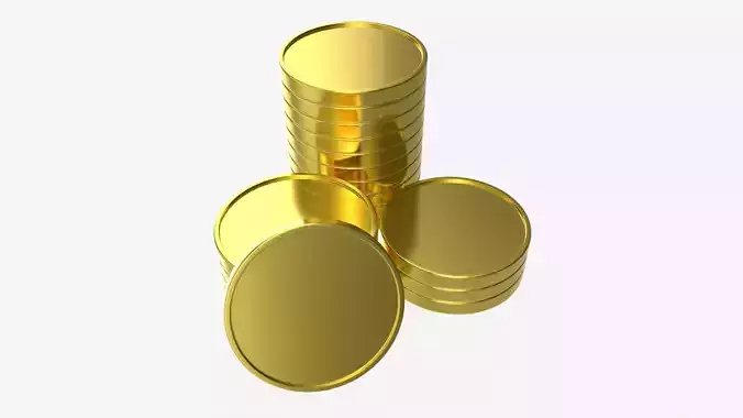 Blank coin stack 3D model