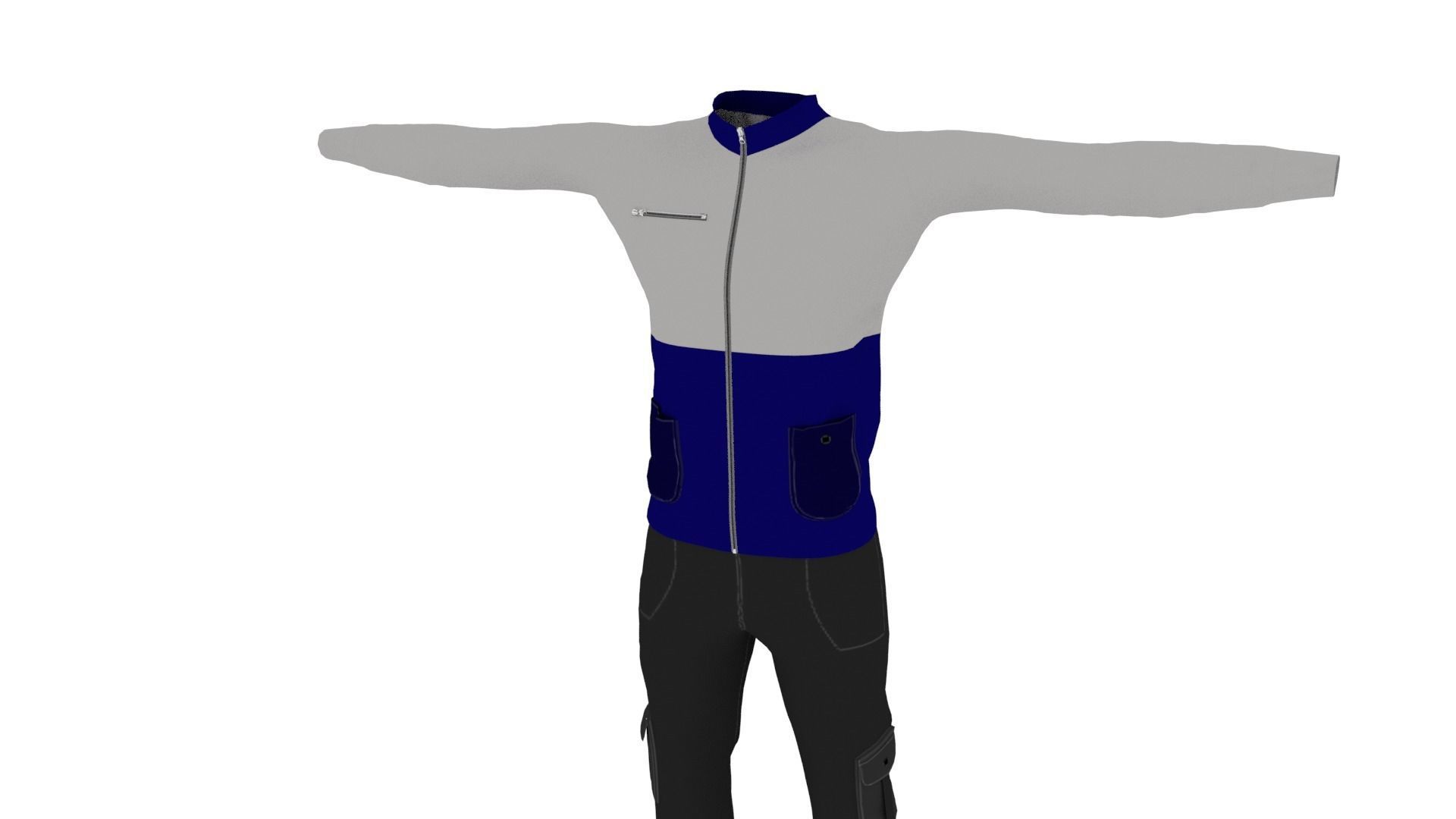 Man Outfit Low-poly 3D model_1
