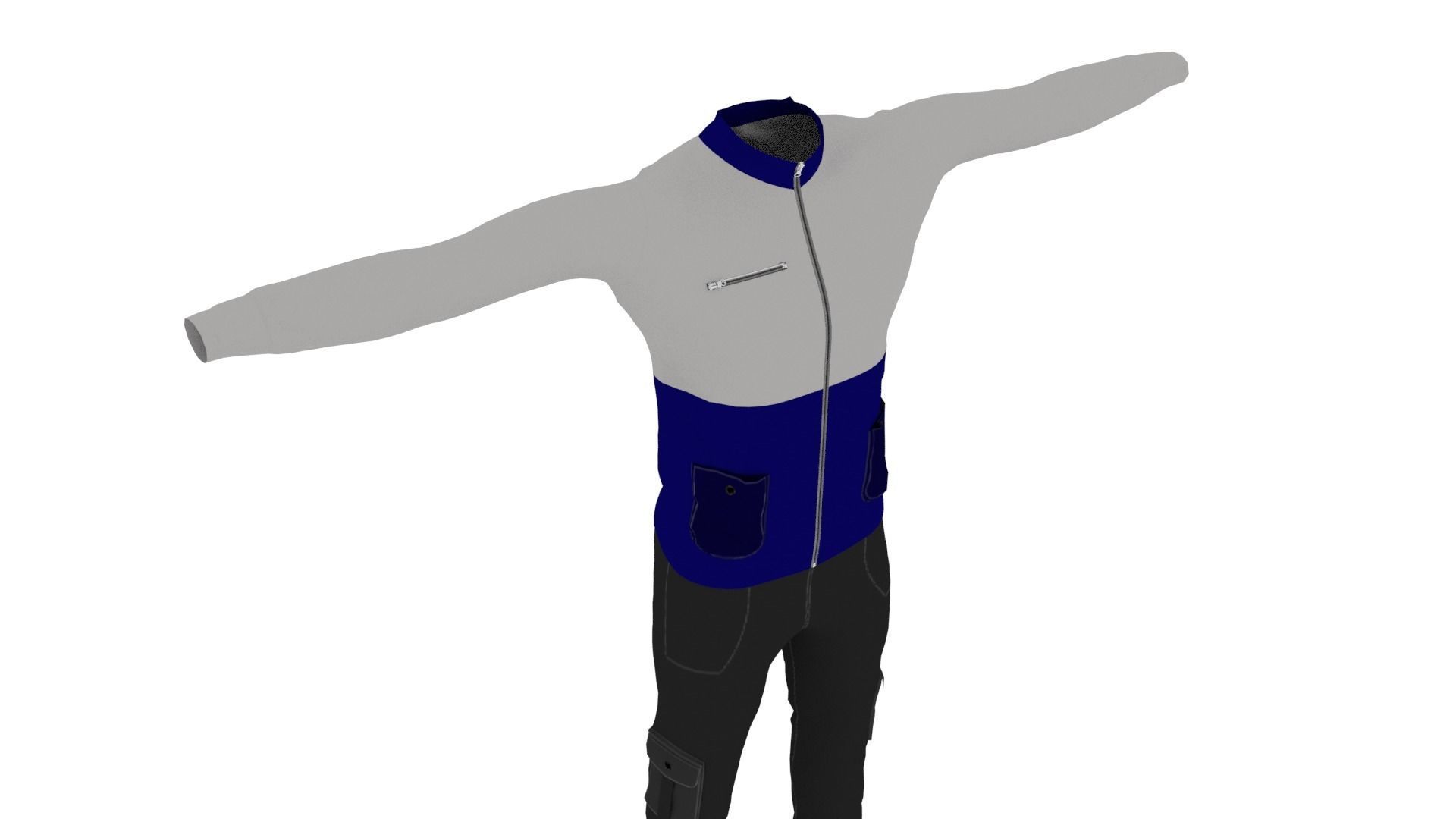 Man Outfit Low-poly 3D model_4
