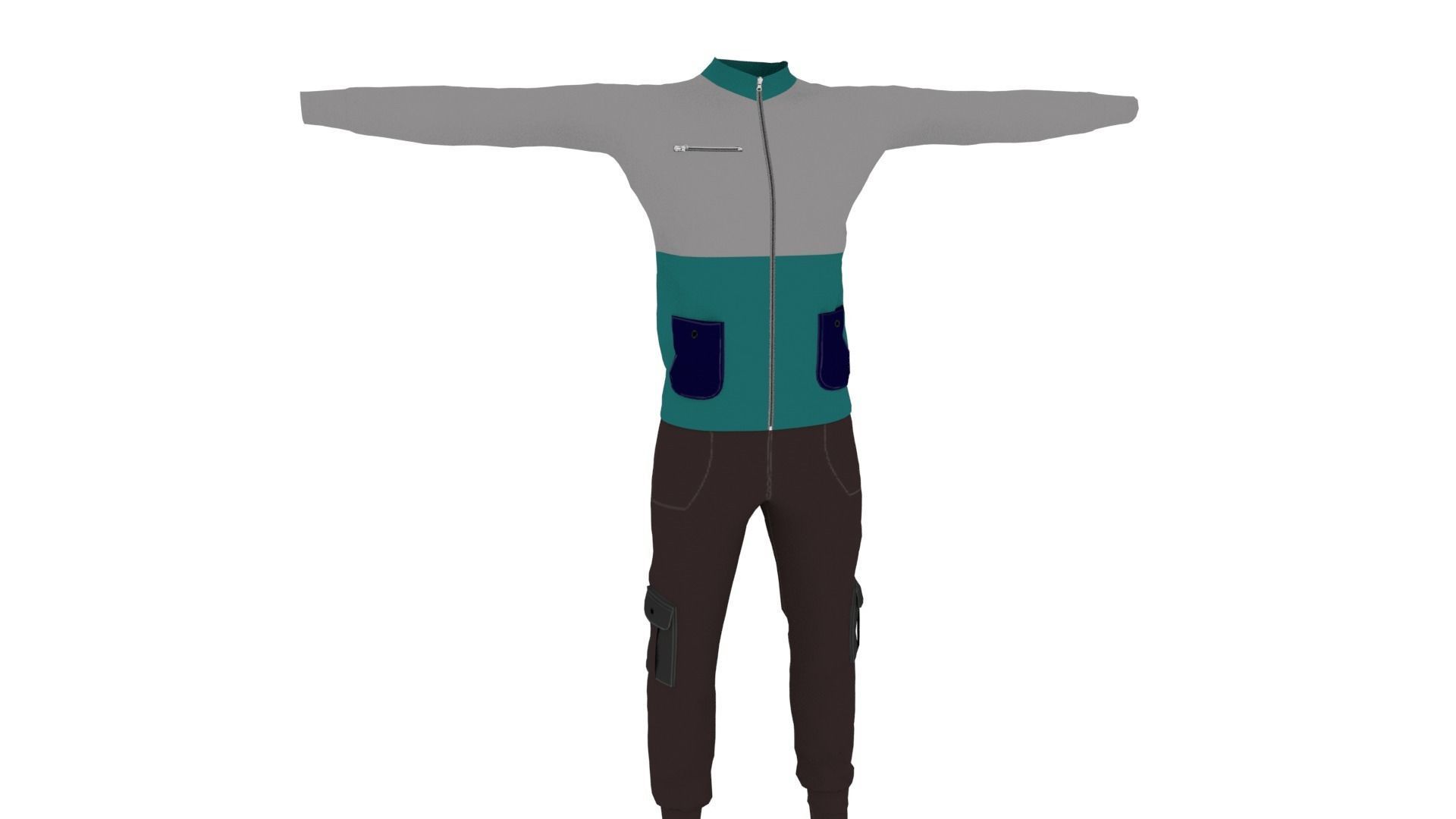 Man Outfit Low-poly 3D model_1