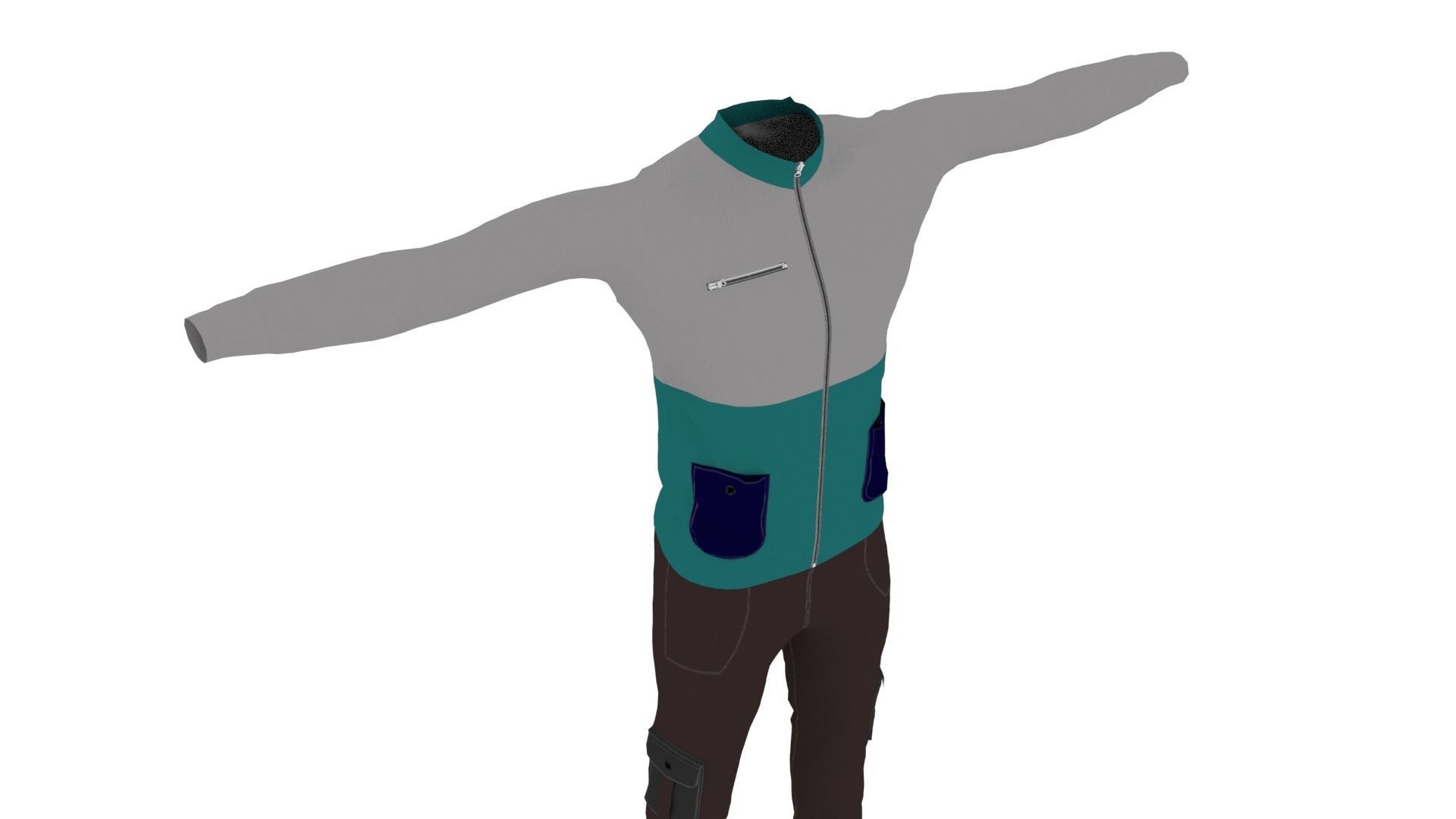 Man Outfit Low-poly 3D model_4