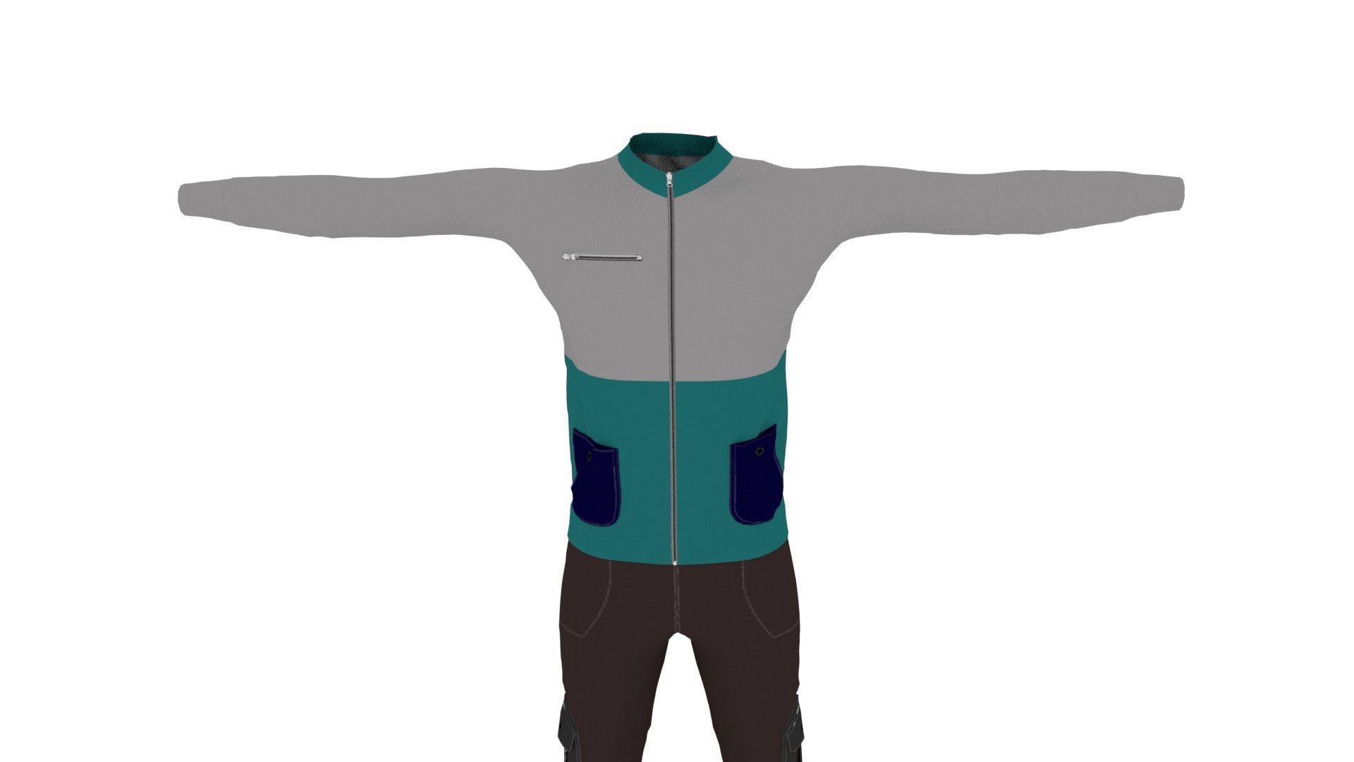 Man Outfit Low-poly 3D model_5
