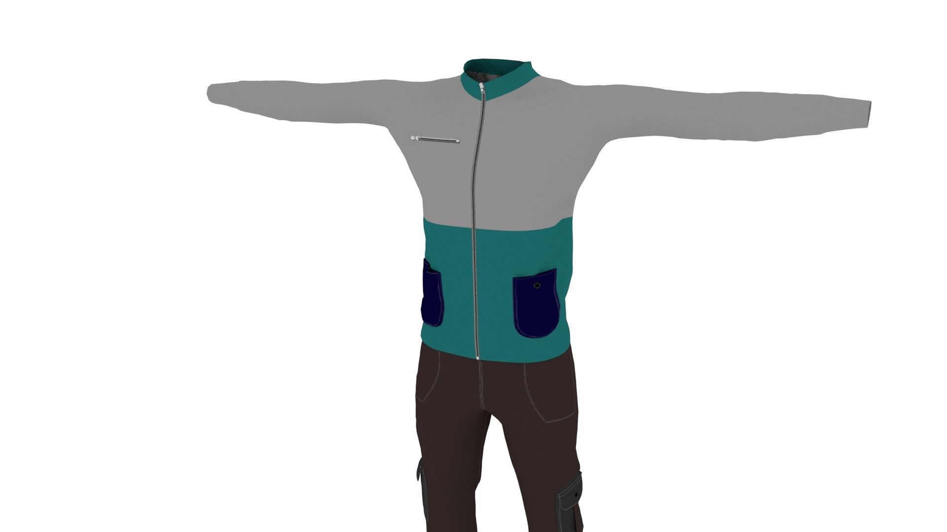 Man Outfit Low-poly 3D model_2