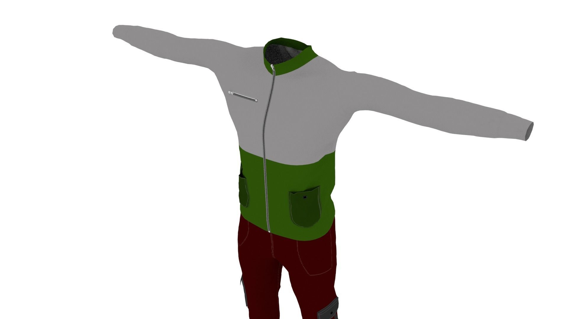 Man Outfit Low-poly 3D model_3