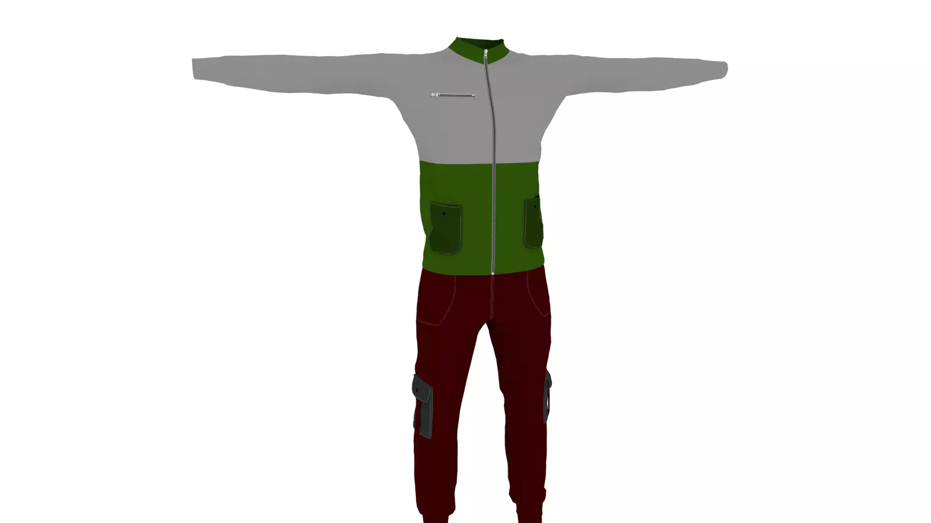 Man Outfit Low-poly 3D model_0