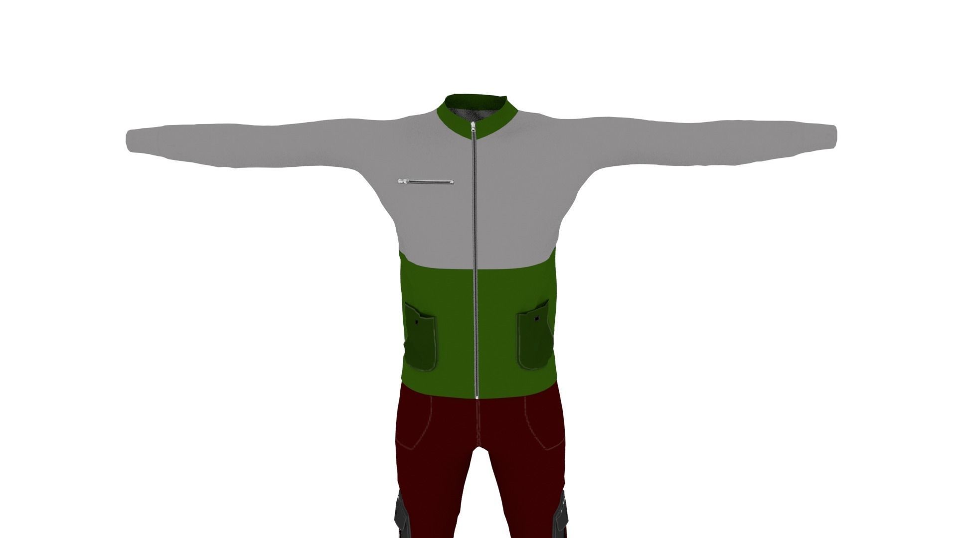 Man Outfit Low-poly 3D model_5