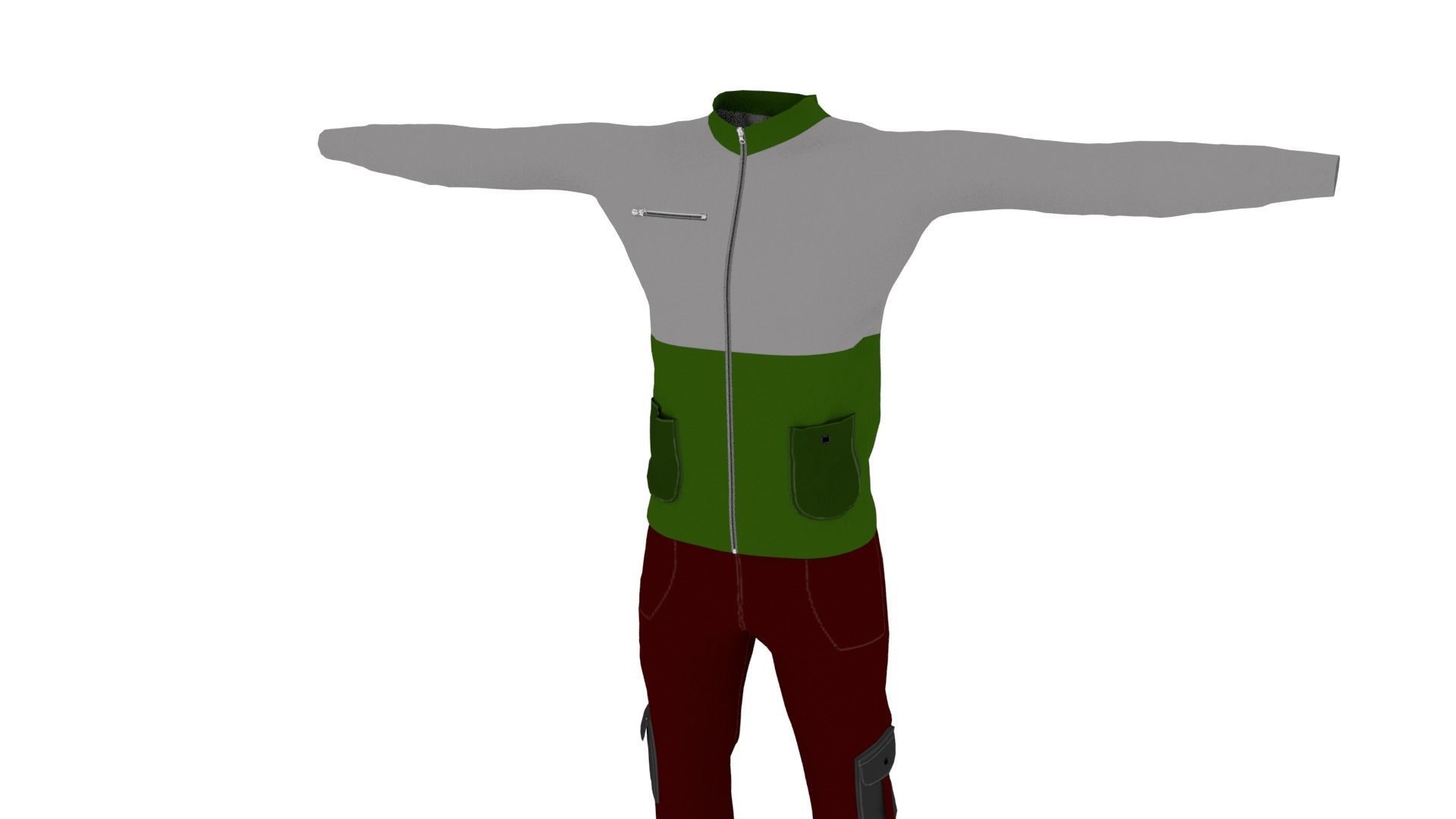 Man Outfit Low-poly 3D model_1