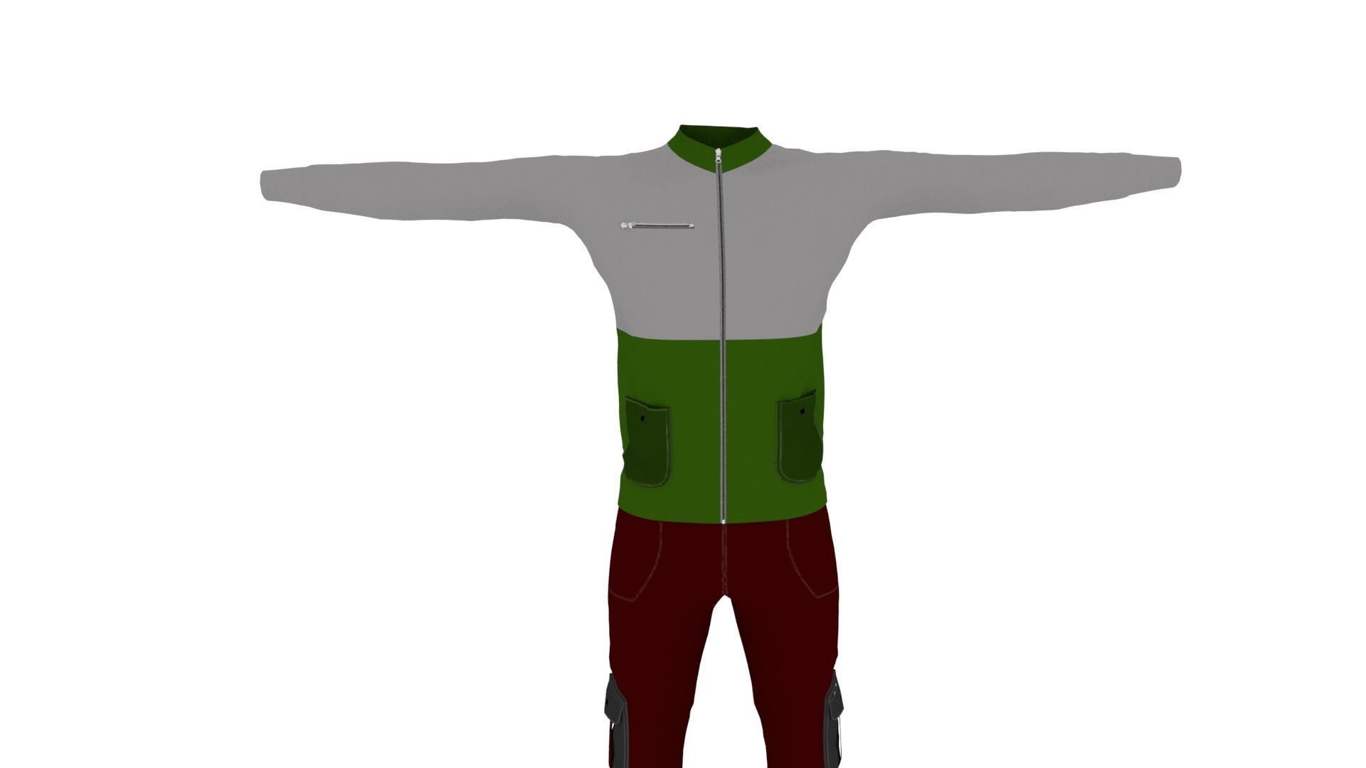 Man Outfit Low-poly 3D model_2