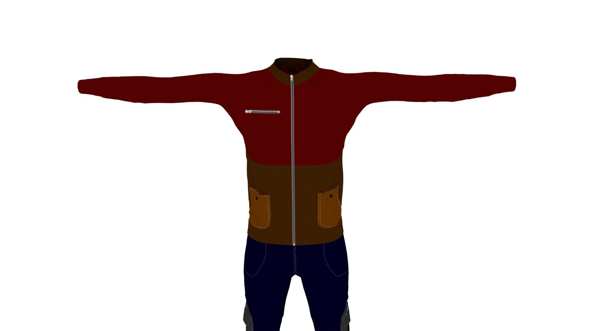 Man Outfit Low-poly 3D model_5