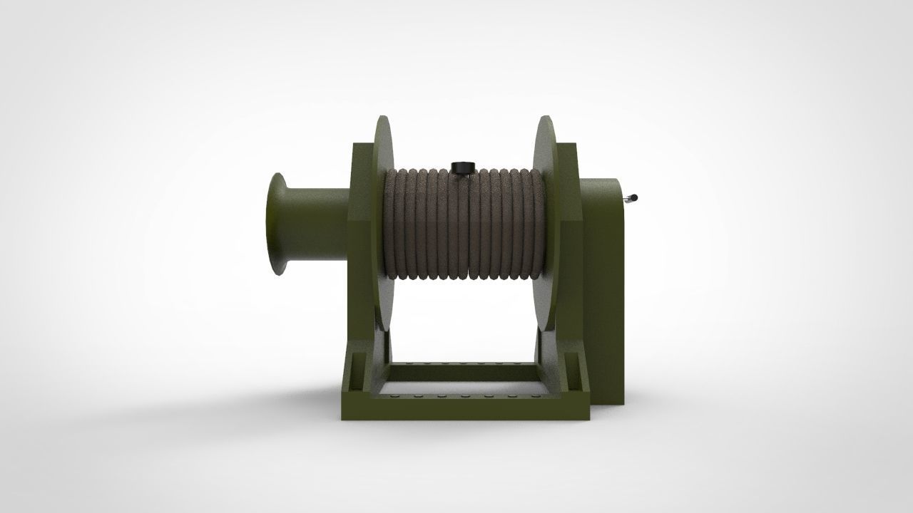 mooring winch ship 3D model_2