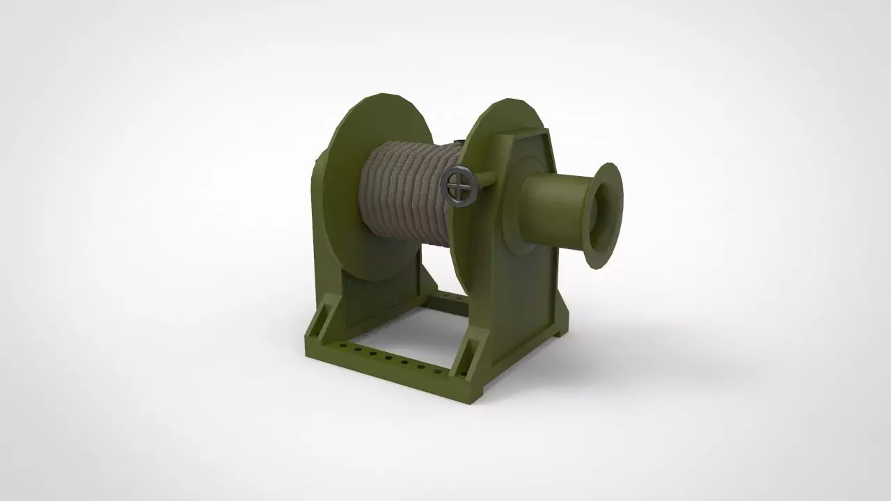 mooring winch ship 3D model_0