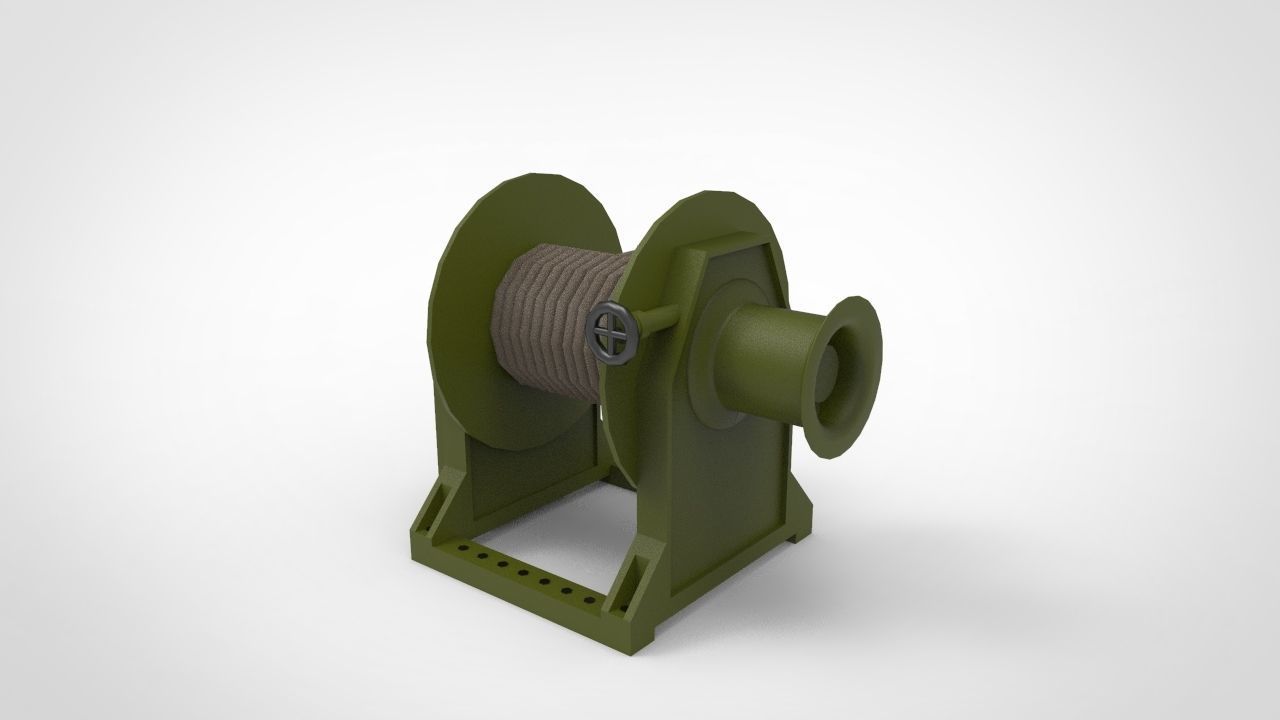 mooring winch ship 3D model_3