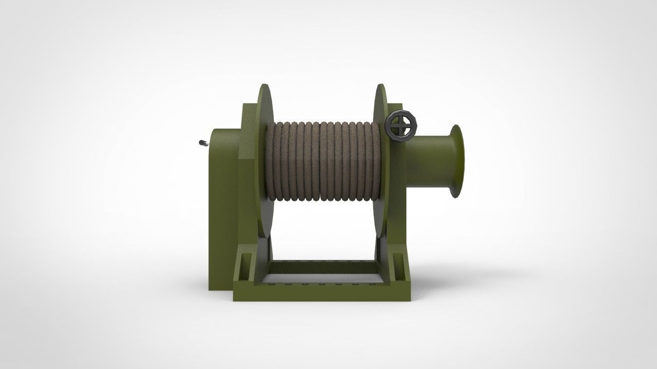 mooring winch ship 3D model_1