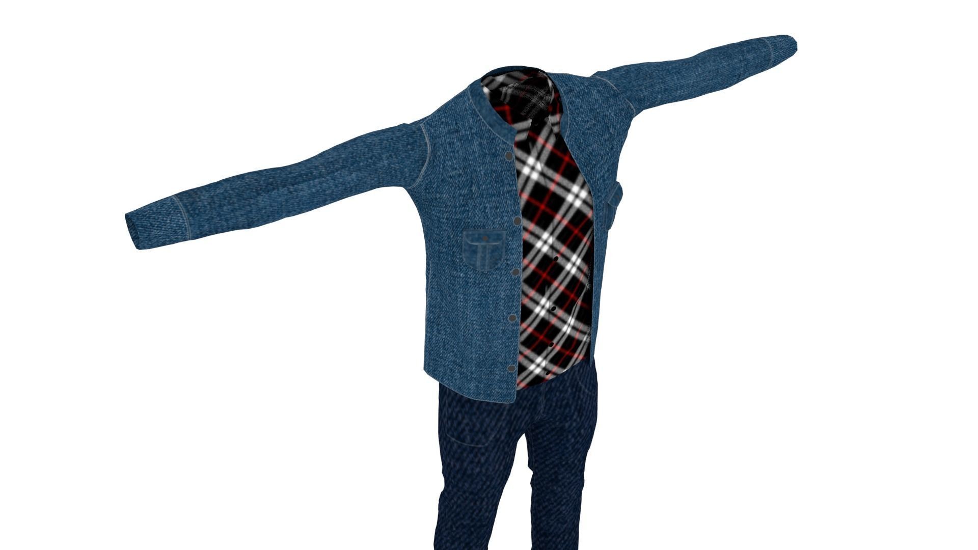 Man Clothing Low-poly 3D model_4