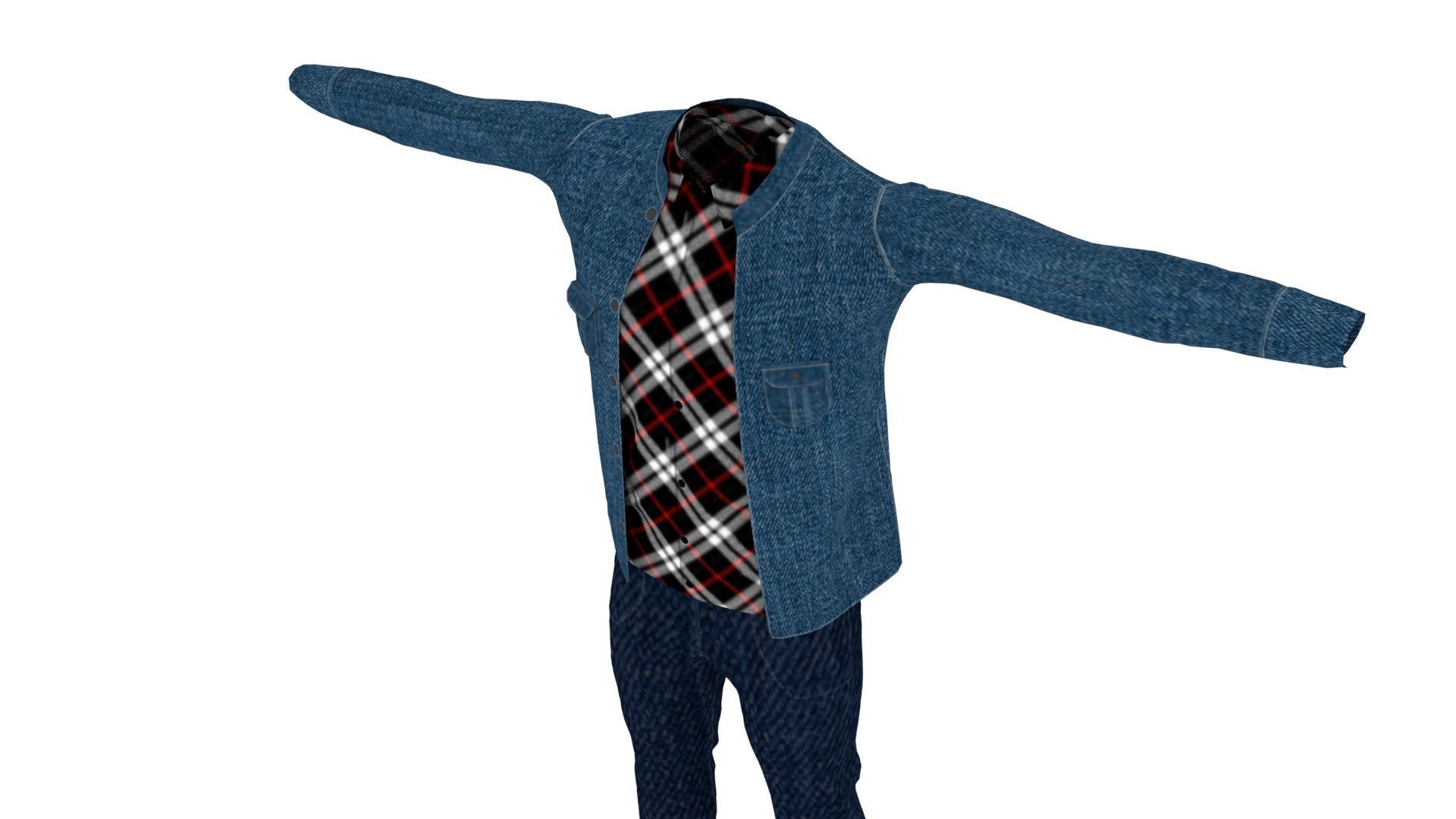 Man Clothing Low-poly 3D model_3