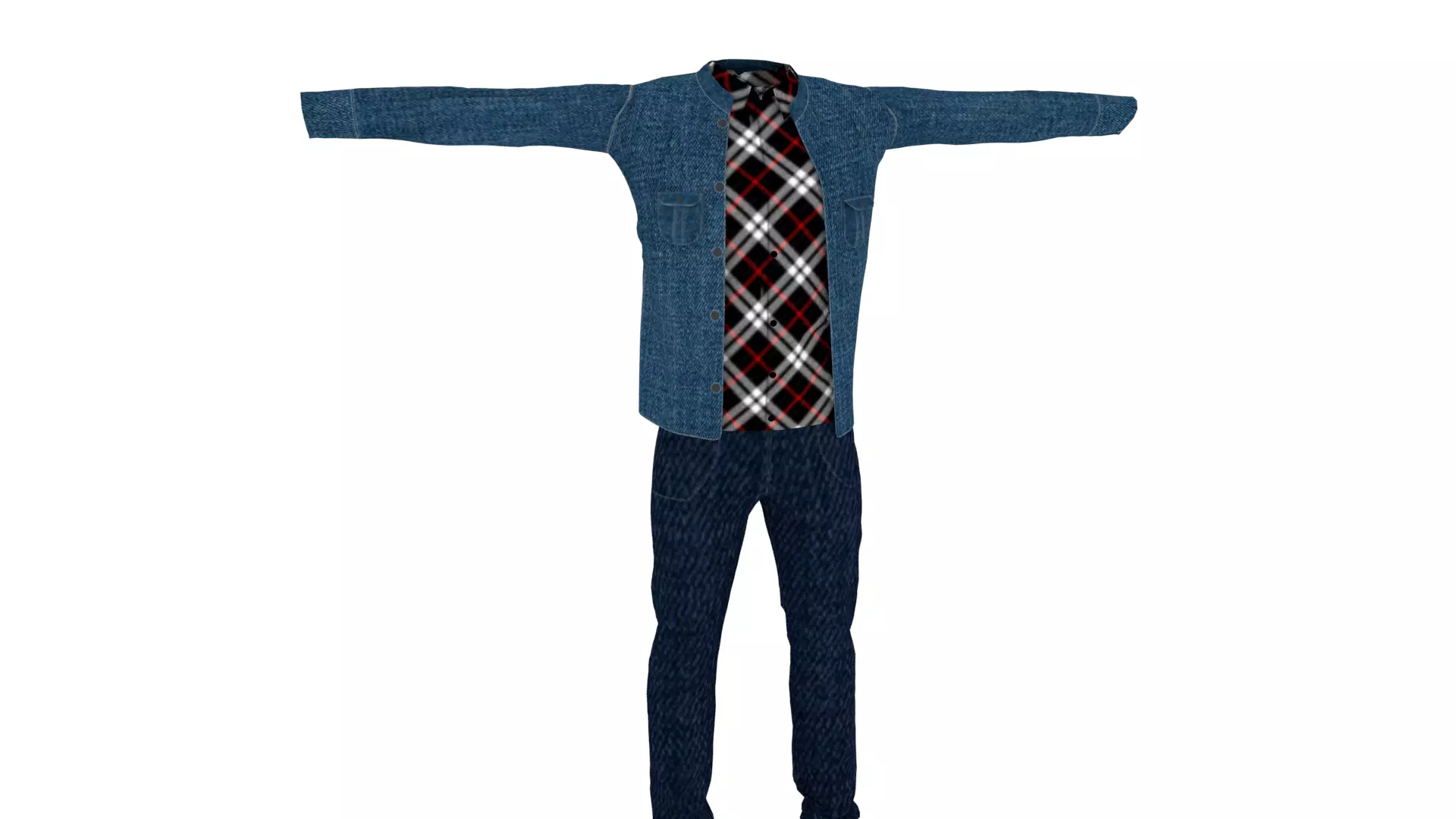 Man Clothing Low-poly 3D model_0