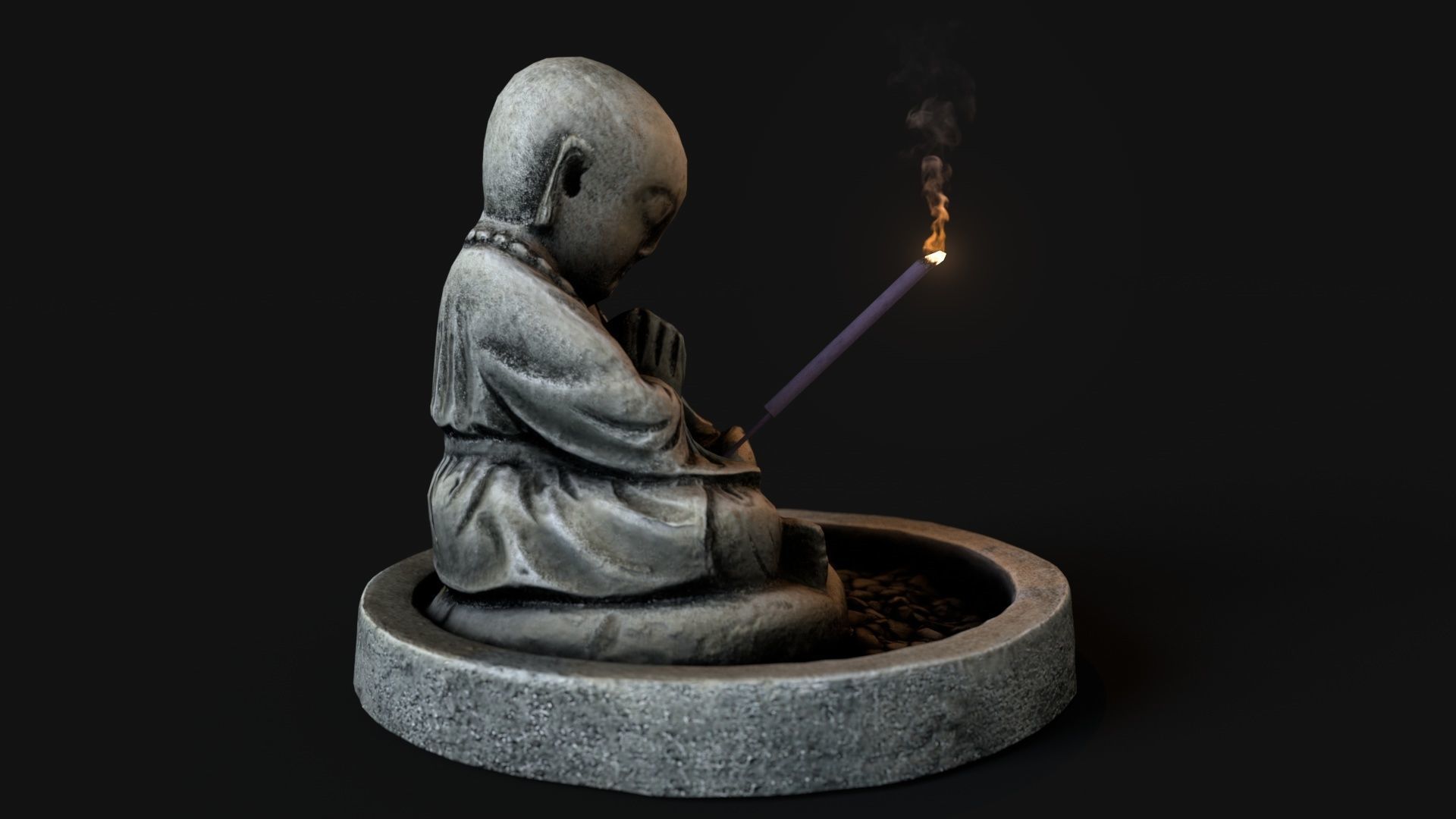 Buddha incense Low-poly 3D model_5