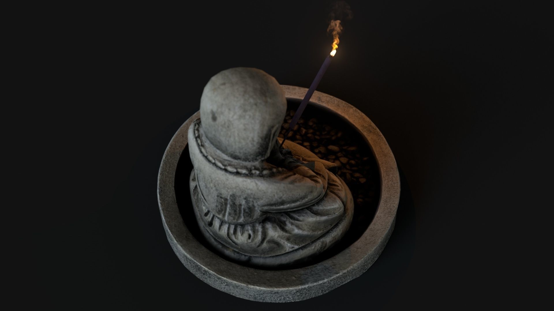 Buddha incense Low-poly 3D model_8